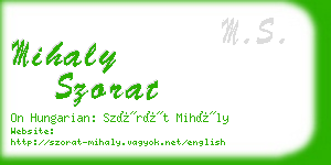 mihaly szorat business card